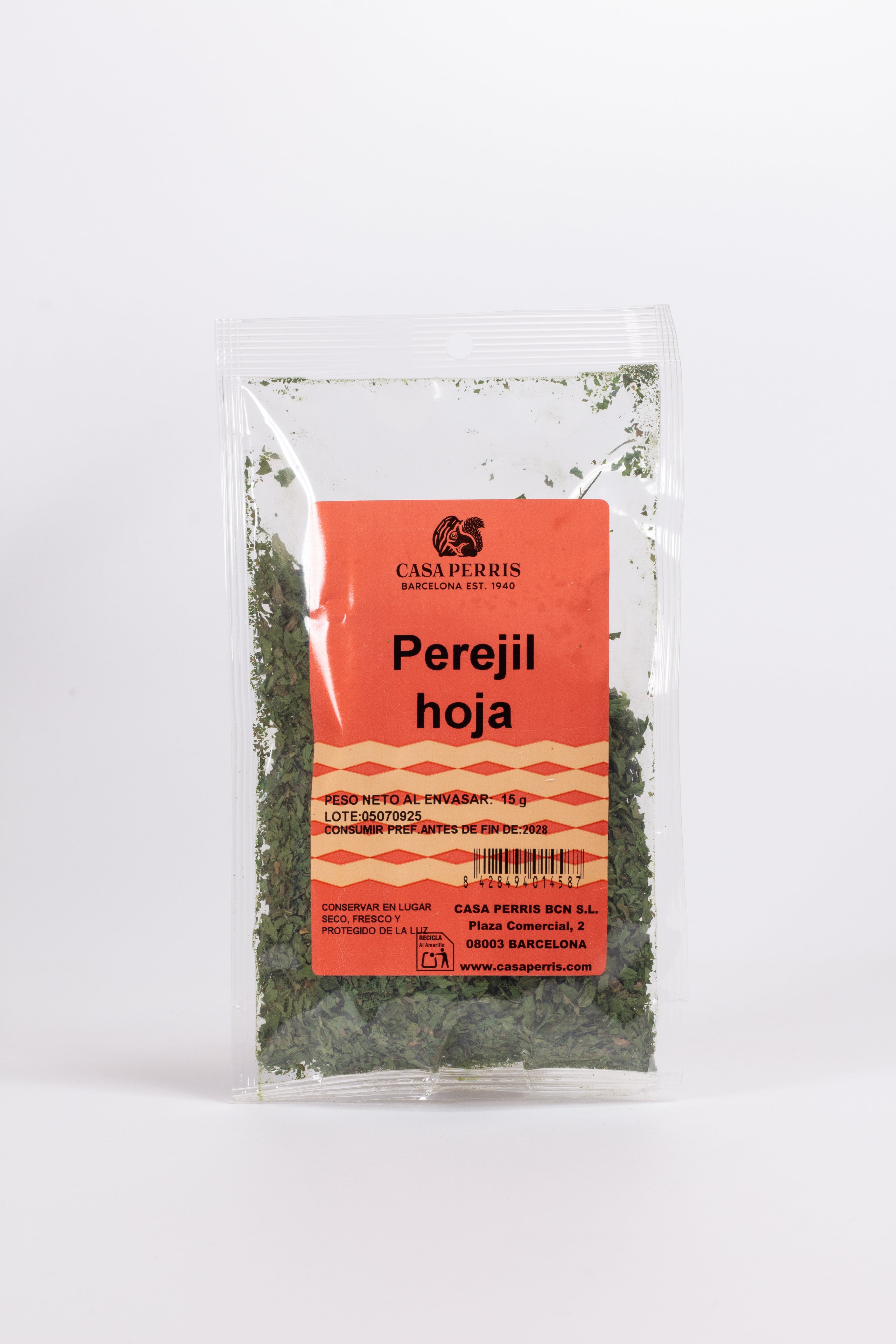 perejil en hoja