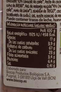 Espelta-chips-de-chocolate-y-naranja ingredientes